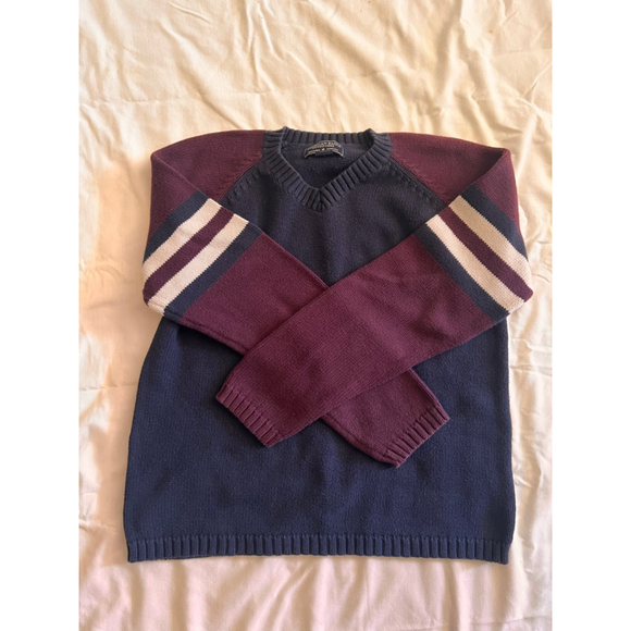 American Eagle Outfitters Other - Men's American Eagle Outfitters Navy Maroon V-Neck Sweater Medium